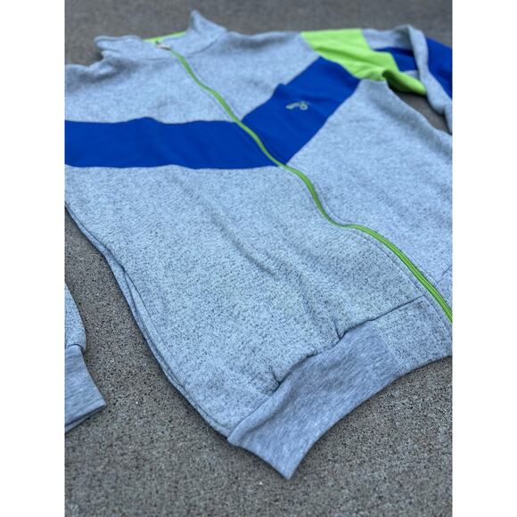 Vtg Spalding Jacket Women Size Medium Heather Gray Color-Block Mock Neck Zip-Up - Picture 5 of 6